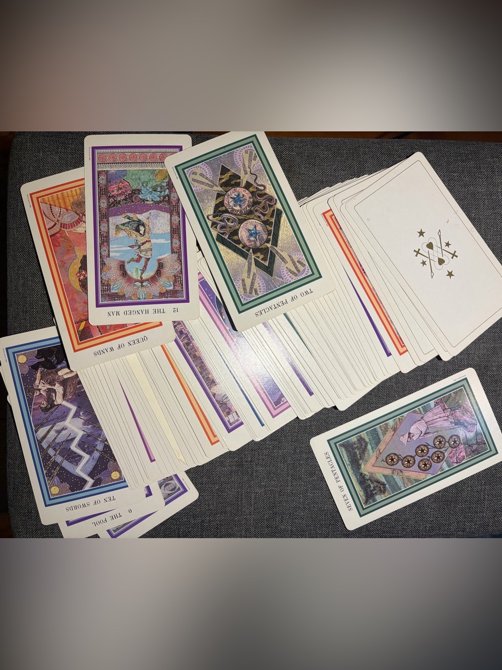 Tarot Card Deck - Green, Purple Accent - Unbranded Home Games Deck